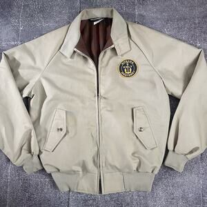 Men's Vintage 90's US Navy Naval Radio Club Fleece Lined Harrington Jacket Sz M